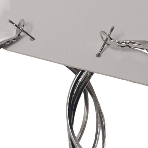 NWT Silver Colored Layered Hoop Earrings - Picture 5 of 6